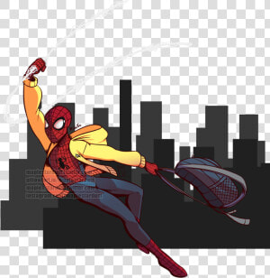 Spiderman Swinging Png  Transparent Png