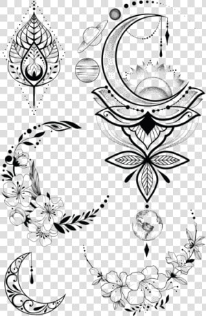 Abziehtattoo Line Art Flower Tattoo Artist   Временные Тату Цветы  HD Png Download