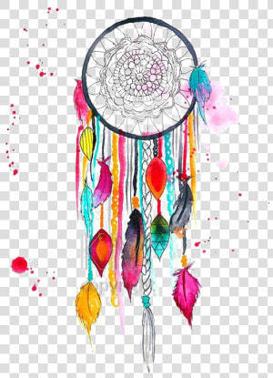 Colored Drawing Dreamcatcher   Dream Catcher Graphic Design  HD Png Download