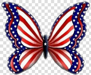  butterfly  patriotic  memorialday  4thofjuly  july4th   American Flag Butterfly  HD Png Download