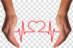 Hands Holding Red Heart With Ecg Line Png Image   Estres En La Salud  Transparent Png