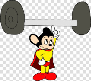 Mighty Mouse Lifting Weights  HD Png Download