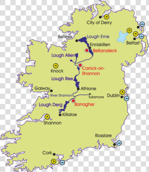 Ireland Map   River Shannon On A Map  HD Png Download