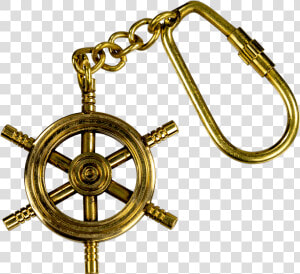 Brass Ship Wheel Keychain   Brass  HD Png Download