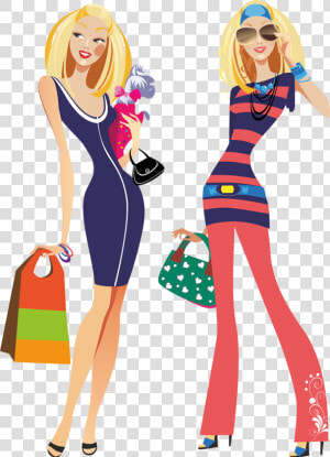   Fashion Woman Clipart Png   Dibujos Chicas De Compras  Transparent Png