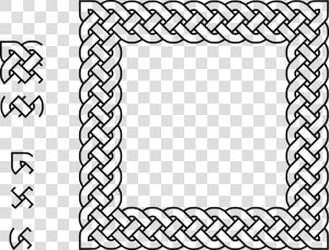 4 plait Border Square Clip Arts   Square Celtic Knot Border  HD Png Download