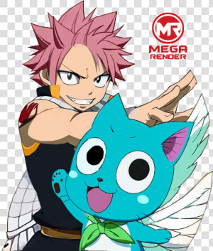 Render Fairy Tail Natsu E Happy   Fairy Tail Cute Natsu And Happy  HD Png Download