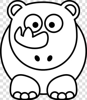 Animal Black And White   Drawings Of A Hippo  HD Png Download