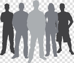 Group People Silhouette Clipart   Group Of 5 Silhouette  HD Png Download