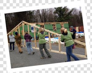 Volunteers Carry Trusses On A Green Mountain Habitat   Trusses Habitat For Humanity  HD Png Download