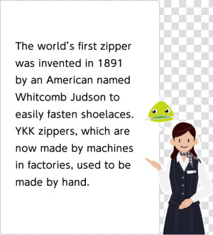 The World S First Zipper Was Invented In 1891 By An   Cartoon  HD Png Download