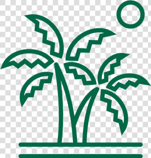 Line Drawing Of Palms On An Island With The Sun In   Adventurous Travel Agency Logo  HD Png Download