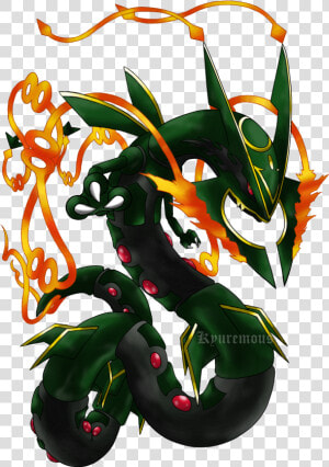 Mega Rayquaza V2 No Bg By Kyuremous   Mega Rayquaza Shiny Png  Transparent Png