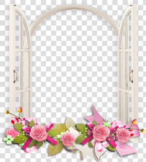  mq  white  window  flowers  frame  frames  border   Flower Transparent Frame  HD Png Download