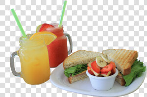 Sandwich Fruta Y Jugo  HD Png Download