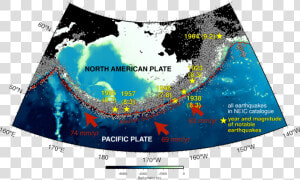 Simplified Map Of The Alaska Subduction Zone  Showing   Alaska S Tectonic Plates  HD Png Download