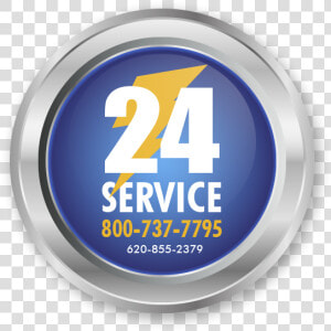 24hr Service Button Small   Circle  HD Png Download