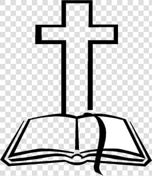 Cross Black And White Catholic Clipart Transparent   Cross And Bible Clipart  HD Png Download