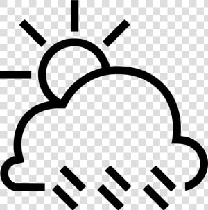 Light Rain   Partly Cloudy Clipart Black And White  HD Png Download