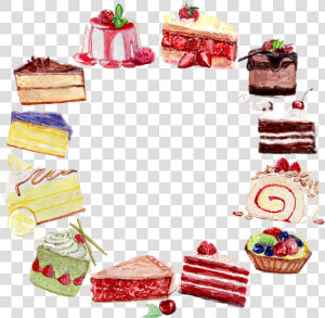  guirnalda  sticker  freetoedit  cakes  watercolorcake   Birthday Cake Watercolor Painting  HD Png Download