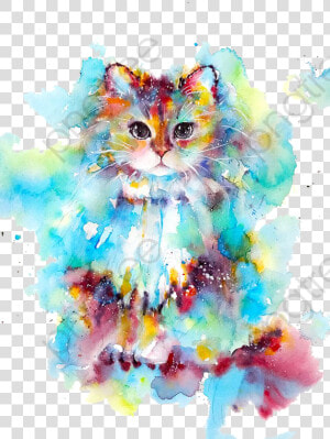 Watercolor Cat Clipart Kitty   Kitty Cat Watercolor Cat  HD Png Download