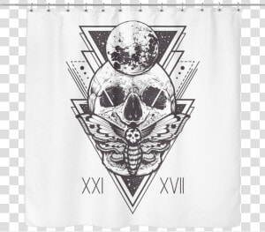 Geo Skull Shower Curtain   Death Moth And Skull Clipart  HD Png Download