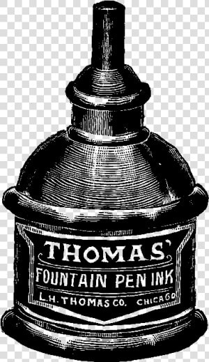 Ink Bottle Clip Art   Vintage Fountain Pen Ink  HD Png Download