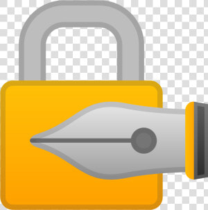 Locked With Pen Icon   Pen With Lock Emoji  HD Png Download