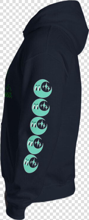 Blackdashhoodie Moon Sleeve Green Moon Sleeve Mockup   Hoodie  HD Png Download