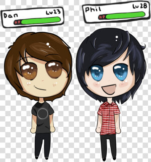 Transparent Dan And Phil Png   Cute Dan And Phil Drawing  Png Download