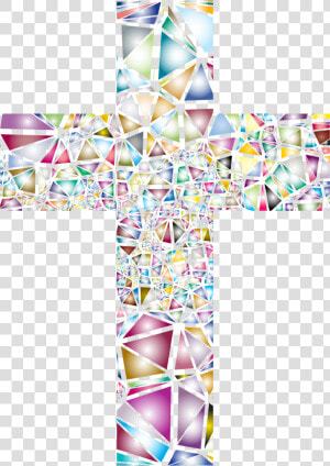 Low Poly Stained Glass Cross 2 No Background Clip Arts   Stained Glass Transparent Background  HD Png Download