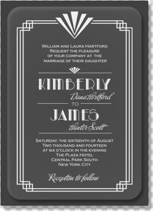 Clear Acrylic Invitation   Art Deco Invitation  HD Png Download