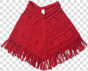 Hand Knitted Classic Red Poncho  HD Png Download