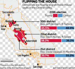 Valleyvols Map   Devin Nunes Congressional District Map  HD Png Download