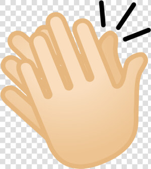 Clapping Hands Light Skin Tone Icon   Transparent Clap Emoji  HD Png Download