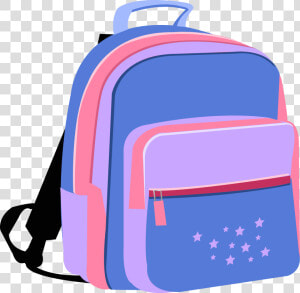 Backpack Bag Clip Art   Girl Backpack Clipart  HD Png Download