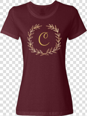 Unique Personalized Custom Name Initial Golden Wreath   T shirt  HD Png Download