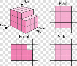 Plan And Elevation Drawings Of 3d Shapes   Cross  HD Png Download