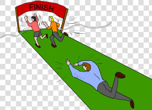 Finish Line  Finishing  Finishing Line  Race  Winner   Stopping Before The Finish Line Cartoon  HD Png Download