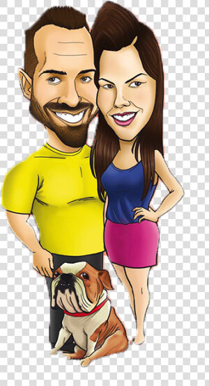 Three Full Bodies Digital Caricature1   Cartoon  HD Png Download