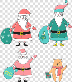 Cartoon Version Of Hand Drawn Santa Claus   Cartoon  HD Png Download