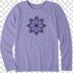 Women S Primal Lotus Long Sleeve Crusher Tee   Sleeve  HD Png Download