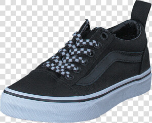 Uy Old Skool Elastic Lace Check Lace Black true White   Skate Shoe  HD Png Download