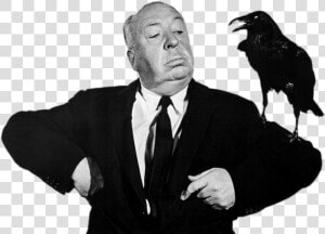 Alfred Hitchcock Posing With Crow On His Arm   Alfred Hitchcock  HD Png Download