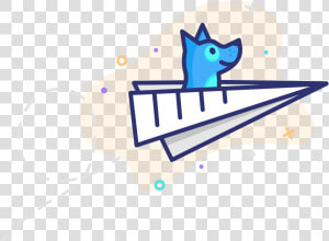 Updog Dog Illustration Flying In A Paper Airplane   Cartoon  HD Png Download