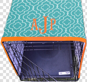 Peacock Quatrefoil Monogram Dog Crate Cover   Paper  HD Png Download