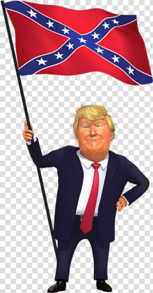 Trump Holding Confederate Flag  HD Png Download