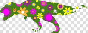 Retro Floral Tyrannosaurus Rex Clip Arts   Tyrannosaurus  HD Png Download