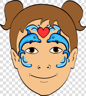 Dolphin Face Paint Design Clipart   Png Download   Clipart Face Painting  Transparent Png