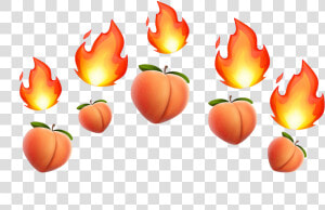  peach  peachemoji  fire  fireemoji  crown  crownemoji  HD Png Download